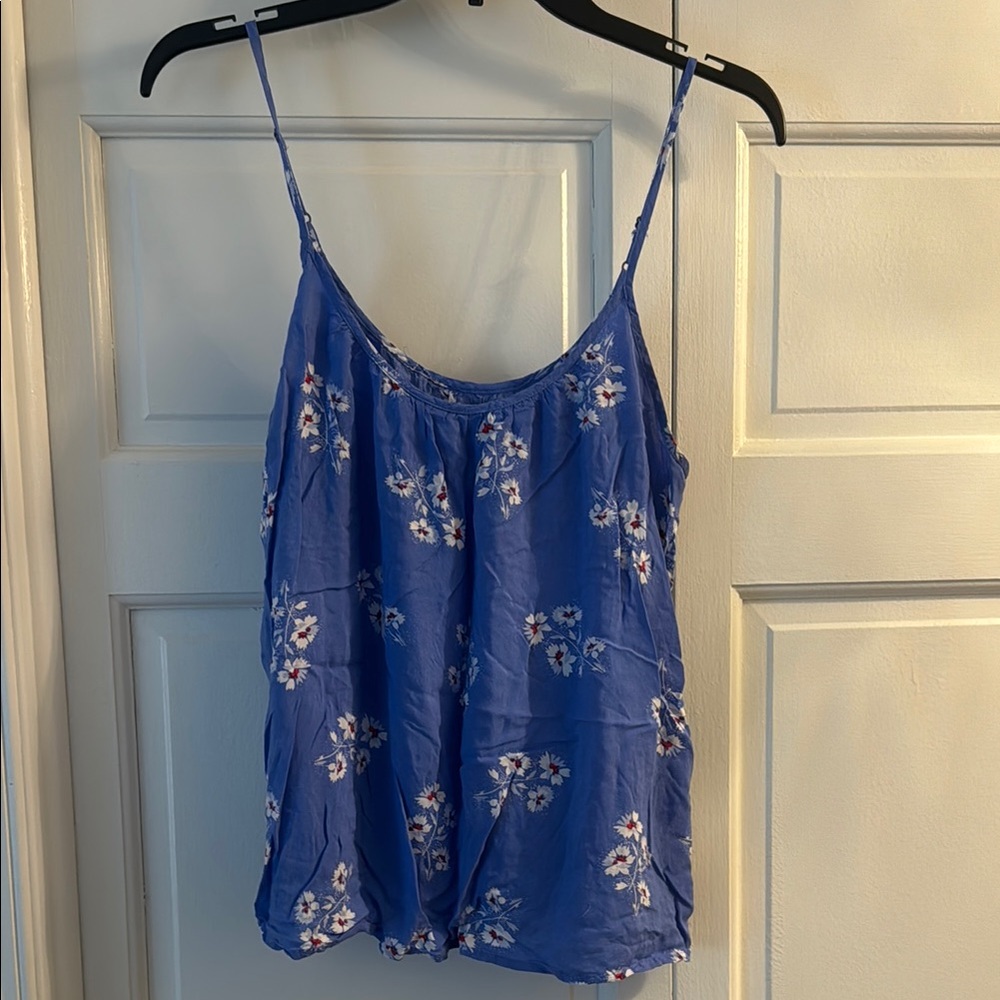 GAP Blue and White Tiered Camisole with Spaghetti Straps